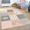 Paco Home Kinderteppich Teppich Kinderzimmer Spielteppich Regenbogen Wolken Rosa Grau Weiß, Grösse:140x200 cm