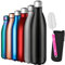 GeeRic Bouteille d'eau en Acier Inoxydable, Bouteille d'eau en Métal à Double Paroi Isolée sous Vide 12 Heures Chaudes et 24 Heures Boissons Froides Bouteilles 750Ml Noir