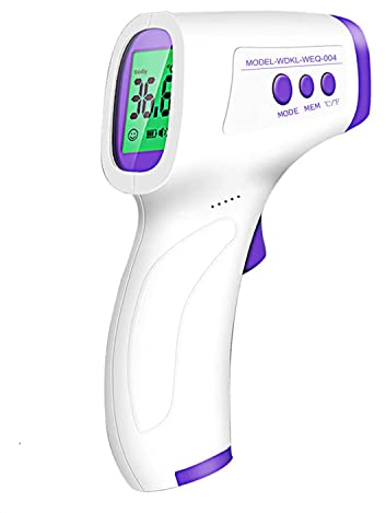 Termómetro Infrarrojos, Termómetro Digital Termómetro Infrarrojos sin contacto Termómetro de Frente con Pantalla LCD/50 Grupos Datos/Alarma de Fiebre para Bebé Adultos Humanos Cocina