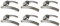 Haven Heritage Door Handle Polished Chrome Arched T Bar Lever on Rose 6 Pairs