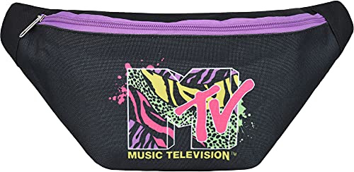 Concept One Unisex-Erwachsene MTV Logo Bauchtasche Taille Crossbody Tasche für Damen und Herren Gürteltasche Reisezubehör-Geldgürtel, Balck
