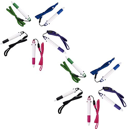 Smttw 10 PCS einstellbar Kugelschreiber, Versenkbare Pen, Medium Punkt (0,7) schwarz Tinte Roller Ball Stift mit Hals String, für Krankenschwester, Bedienung, Office School Supplies Studenten Geschenk