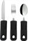 Weighted Extra Wide Handles Easy Grip Cutlery Set, Disability Ideal Dining aid for Elderly Disabled Arthritis Parkinson's Disease Tremors Sufferers (Black 3PCS Straight)