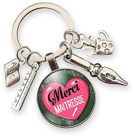 cadeau maîtresse école - porte clés maitresse breloques « merci maîtresse » cadeau de fin d'année scolaire - marque pages enseignante - institutrice - professeur - remerciement - fait main - création