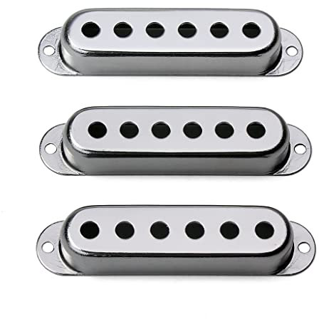 Alnicov Couvertures de micro à bobine simple en cuivre ouvert 48/50/52 mm pour guitare électrique de rechange - Gris