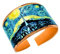 FRONT LINE JEWELRY Van Gogh Sternennacht-Ringe, Van Gogh Schmuckringe Kupferringe Breite Manschettenringe