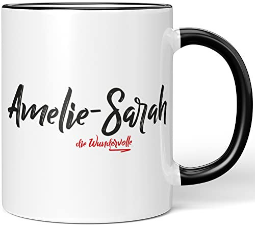 JUNIWORDS Tasse, Amelie-Sarah, die Wundervolle, Schwarz (5206404)
