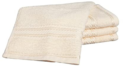 Bentley Priory Linens Supreme Face Flannels for Bathroom 500GSM Super Soft Combed Cotton Pack of 4 Absorbent and Quick Dry Face Cloth Flannel Towels Set 30 x 30cm (IVORY)