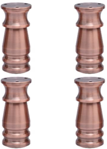 Couchtischbeine, Retro Kupfer Schrankfüße, Tischbeine Höhenverstellbar, Mobelbeine, Höhe: 8-15 cm Sockelfuß Aluminiumlegierung | Eloxierte Oberfläche, 4× Kaffeetisch Beine (10cm,Retro Kupfer)