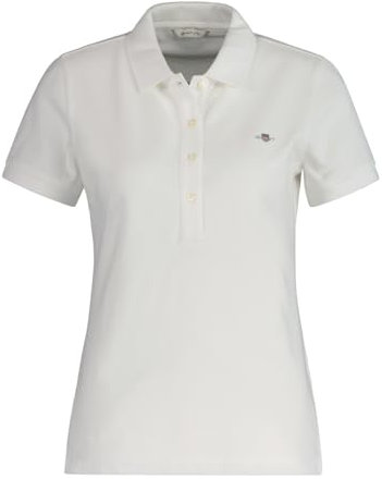 GANT Damen Slim Sheild Cap Sleeve Pique Polo, White, 4X-Large