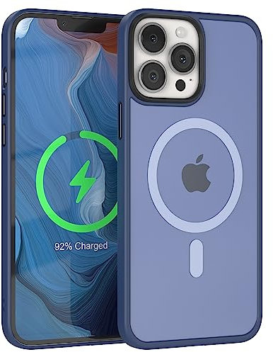 EAZY CASE - induktiv Laden Hülle kompatibel mit iPhone 13 Pro Max kompatibel mit MagSafe (Wireless Charging), dünne schützende Hülle, Matt Schlanke Handyhülle, samtige Touch Matt in Nacht Blau