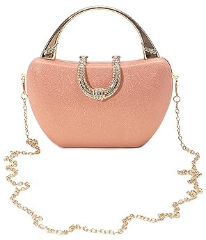 CORIOS Strass Embrayage pour Femme Sac de Soirée en Paillettes Sacs à Main D'épaule de Mariée Élégant Sacs Fourre-Tout Diamond Pochette Portefeuille Rose