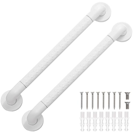 2 poignées de douche de 50 cm - Poignée en acier inoxydable