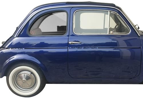Adesivi Compatibili con Fiat 500L (ANNO 1972) stickers LIMITED EDITION tuning decal adesivi auto fiancata laterale COD.0359 (NERO LUCIDO)