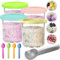 Lot de 4 pintes et couvercles pour crème glacée Ninja, pour crème glacée NC501 NC500, pots à smoothie compatibles avec les machines à crème glacée NC501 NC500.