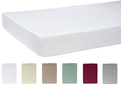 -beties- BasicSoft hochwertiges, weiches Premium Spannbetttuch ca. 140-160x200 cm mit Steghöhe ca. 30 cm. 3% Elasthan/97% supergekämmte Baumwolle (pur-weiß)