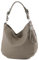 modamoda de T200 Damen Leder Schultertasche Henkeltasche handmade in Italy, Farbe:Dunkeltaupe