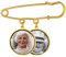 Supcare Broschen Anstecknadeln mit Foto Gold 2-Rund-Anhänger für Frauen Memorial Brooch Nadeln Personalisierte Pins Broschennadeln Custom Photo Anstecker Strickjacken Clip Kragennadel für Tochter