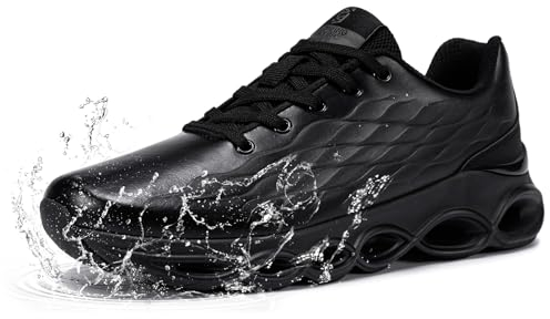 FATES TEX Völlig Wasserdicht Laufschuhe Herren Sportschuhe Turnschuhe Walkingschuhe Fashion Outdoor Casual Schuhe Fitness Running Sneaker(C-Schwarz,44 EU)