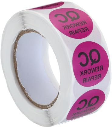 sourcing map Inventur QC Nacharbeit Reparatur Aufkleber Etiketten 25mm/1 Lila für Inventar Lager, 1 Rolle 500 Stück