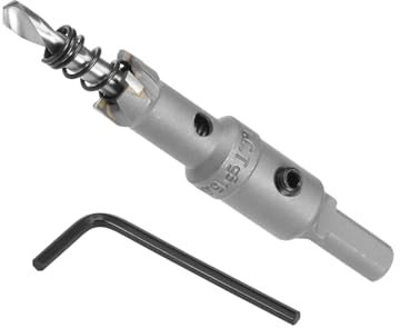 CoCud Hole Saw, 15mm Cutting Diameter, Carbide Tipped Tooth Hole Cutter Drill Bit - (Applications: for Stainless Steel Sheet Metal), 1-Piece