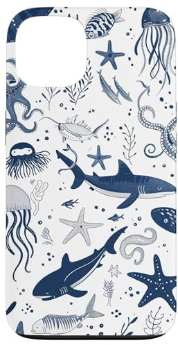iPhone 13 Ocean Life Whale Shark Coral Reefs Seashell Starfish Phone Case