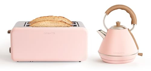 CREATE/PACK TOAST RETRO XL + KETTLE RETRO M/Toaster Pastellrosa mit Wasserkocher Pastellrosa/Wasserkocher 1L