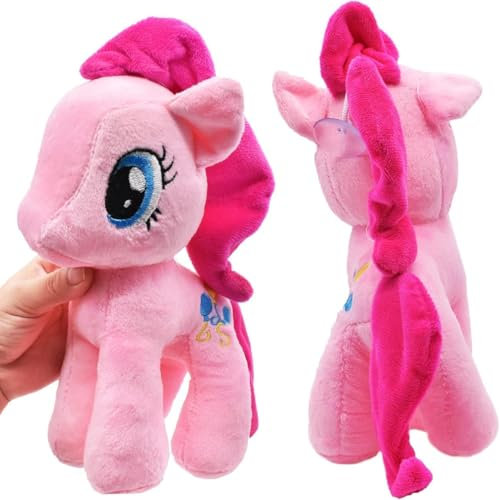 Rosa Stofftier Spielzeuge, My Little Pony doll, Pony Plüsch, Geschenke für Kinder, Kuscheltiere, Geschenke Kuscheltier für Kinder, Mädchen und Jungen, Fans und Sammler, 25 cm