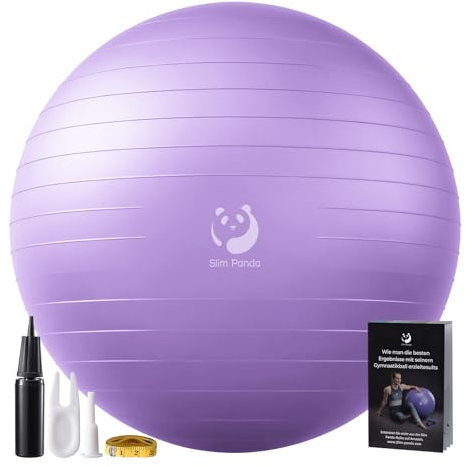 Slim Panda Gymnastikball, 55-85CM Explosionsgeschützt Pezziball Sitzball mit Pumpe, Trainingsball Fitnessball für Senioren Therapie,Schwangerschaft, Fitness, Balance Training