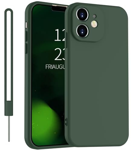 Yoawiful für iPhone 11 Hülle Silikon Kameraschutz Handyhülle iPhone 11 mit 1 Lanyard, stoßfest dünn weich Kratzfest Schutzhülle Case für iPhone 11 grün