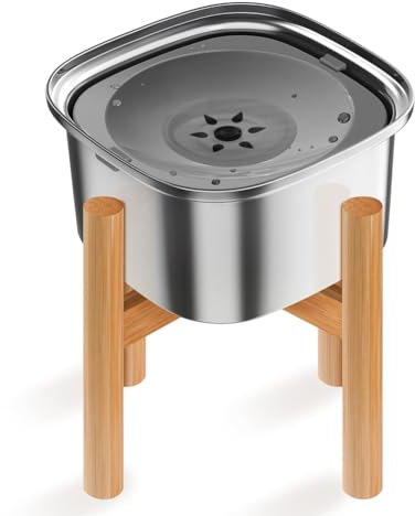 Kznifmk Recipiente Elevado para Agua para Perros de 3 L y 101 Oz, de Acero Inoxidable, Antiderrames, de Gran Capacidad, para Comida de Perros, de Alimentación Lenta