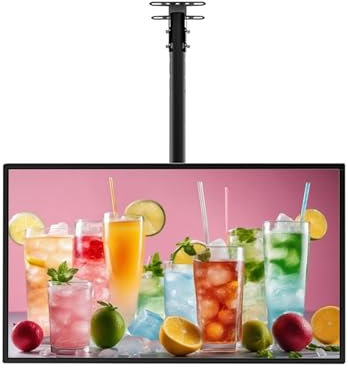 YIJIEHH Menu Rétro-éclairé LED pour Restaurant, LED Boîte À Lumière Publicitaire TV Ultra-Mince De Type Dessin, Écran D'affichage d'affiche Éclairé-Black Horizontal Screen||50x100cm