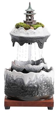 Fuente de Interior Escultura de rocalla Zen Flow, Fuente con Cascada circulante Fuentes para jardín