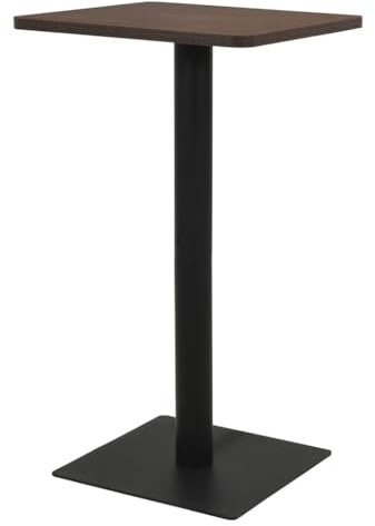WKIEQACO Tische, Küchen- und Esszimmertische, Bistrotisch, 60 x 60 x 107 cm, Esche dunkel