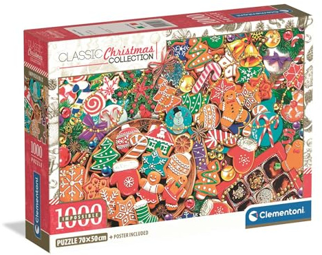 Clementoni 1000 Impossible Christmas Weihnachten Compact – Puzzle