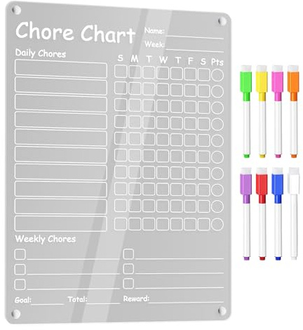 Niesel Wochenplaner für die Beleuchtung, Trockentafel, transparent, für Aufgaben | Magnetischer Planer, skalierbare Tafel für die Organisation zu Hause der Familie Kinder