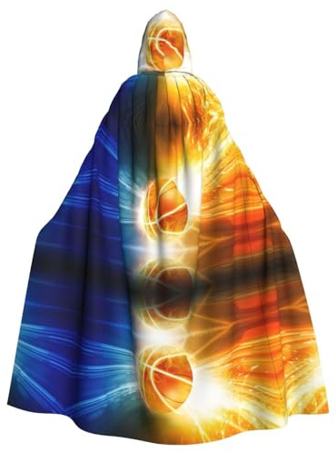POEZJZW Ball-Basketball-Poncho mit Kapuze, für Damen, Herren, Halloween, Verkleidung, Party, Cosplay-Kostüme