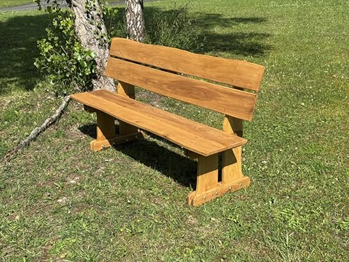 Generisch Gartenbank mit Lehne aus massiver Eiche – 170 cm – robuste & wetterfeste Holzbank für Garten & Terrasse – handgefertigt, langlebig & stabil – hochwertige Sitzbank aus Sauerländer Eichenholz