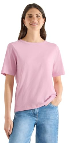 Cecil Kurzarm T-Shirt aus Reiner Baumwolle Light Blush Rose XL