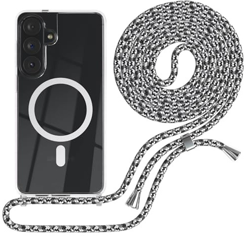 EAZY CASE - Handykette kompatibel mit Galaxy S26 Plus Kette zum Umhängen Stoßfest Handyhülle für Galaxy S26 Plus Silikon Hülle mit Band Handytasche Transparent als Fallschutz in Schwarz Camouflage