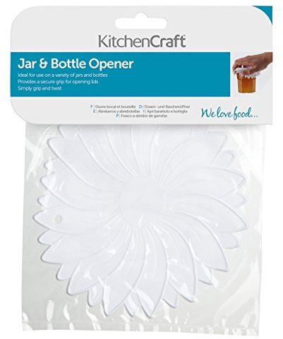 KitchenCraft Rubber Jar Lid/Bottle Opener, 15 cm (6), White