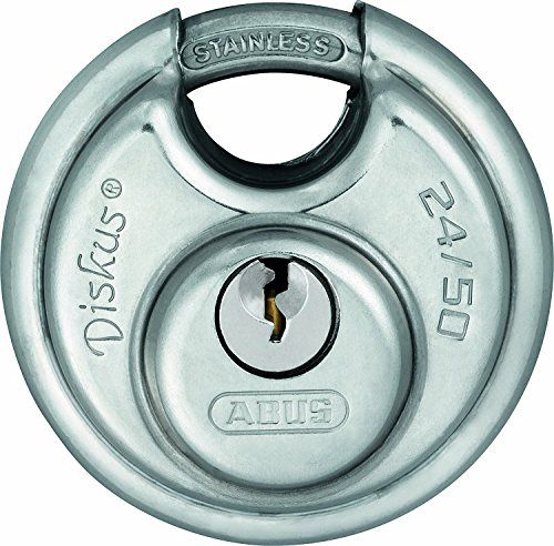 ABUS Cadenas Diskus 24IB/60 en acier inoxydable - avec protection circulaire de 360° - pour la sécurisation en cas de fortes intempéries - 35042 - de sécurité ABUS 7 - Argent/Bleu