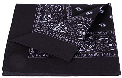 Alsino Bandana Stirnband Rockabilly Durag-Muster Herren-Stirnband - 53 cm x 53 cm 100% Baumwolle