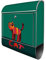 banjado® Design Briefkasten mit Orange Katze 38,5x46,5x13cm & 2 Schlüssel - Briefkasten Stahl Silber mit Zeitungsfach pulverbeschichtet - Postkasten A4 Einwurf inkl. Montagematerial