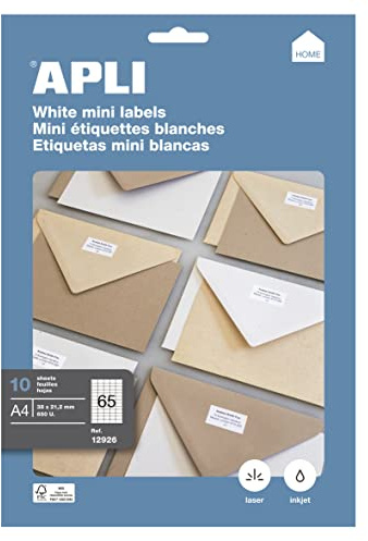 APLI 12926 Permanent-Etiketten, 38,0 x 21,2 mm, 10 Blatt
