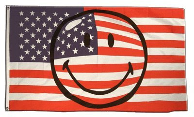 Flaggenfritze Fahne/Flagge Smiley USA + gratis Sticker