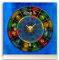 dixtime Tischuhr 30cmx30cm inkl. Alu-Ständer -modernes Design Astro Sternzeichen Zodiac geräuschloses Quarzuhrwerk -Wanduhr-Standuhr TU4243