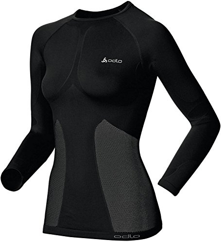 Odlo Damen Unterhemden LG.Arm Da Shirt L/S Crew Neck Evolution Warm, Black, L, 180901
