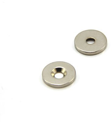 N42 Neodymium Countersunk Magnet for Arts, Crafts, Model Making, DIY, Hobbies, Office, and Home - 15mm dia x 2mm thick x 4.2mm c/sink - 1.7kg Pull - South - Pack of 2