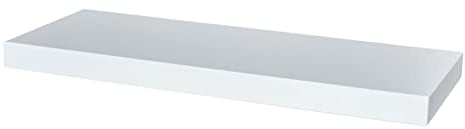 levandeo Wandboard Bobby Weiß 60cm - Deutsche Herstellung Schablone und Schrauben - Wandregal Wandbord